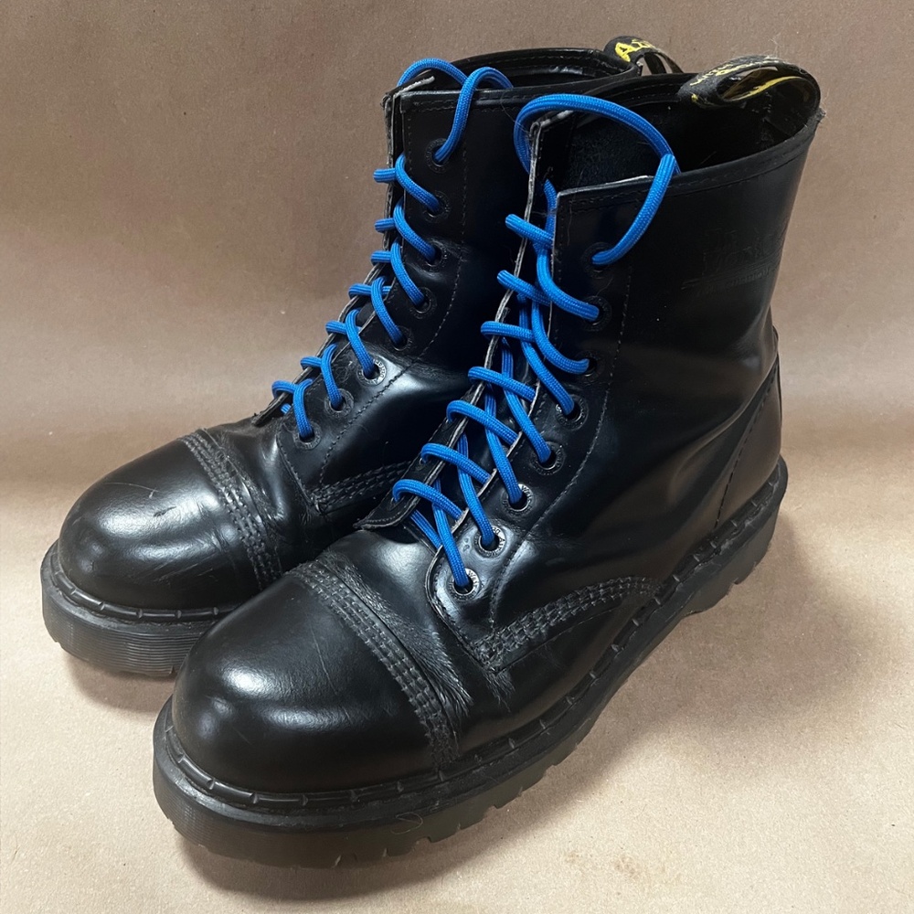Dr. Martens Vintage Cap Toe Black Boots. Thick Bex/Commando sole Made in England